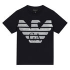 Boys Navy Logo T-Shirt, 2, hi-res