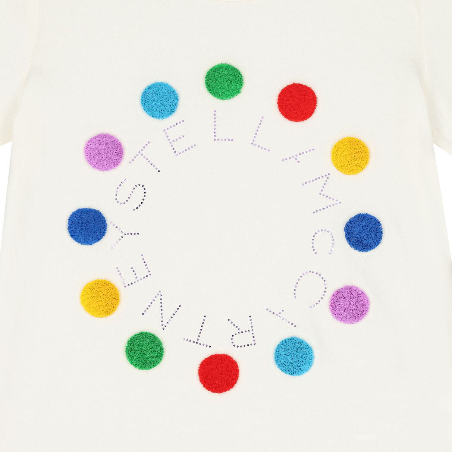 تيشيرت بنات بالشعار باللون العاجي, 1, hi-res