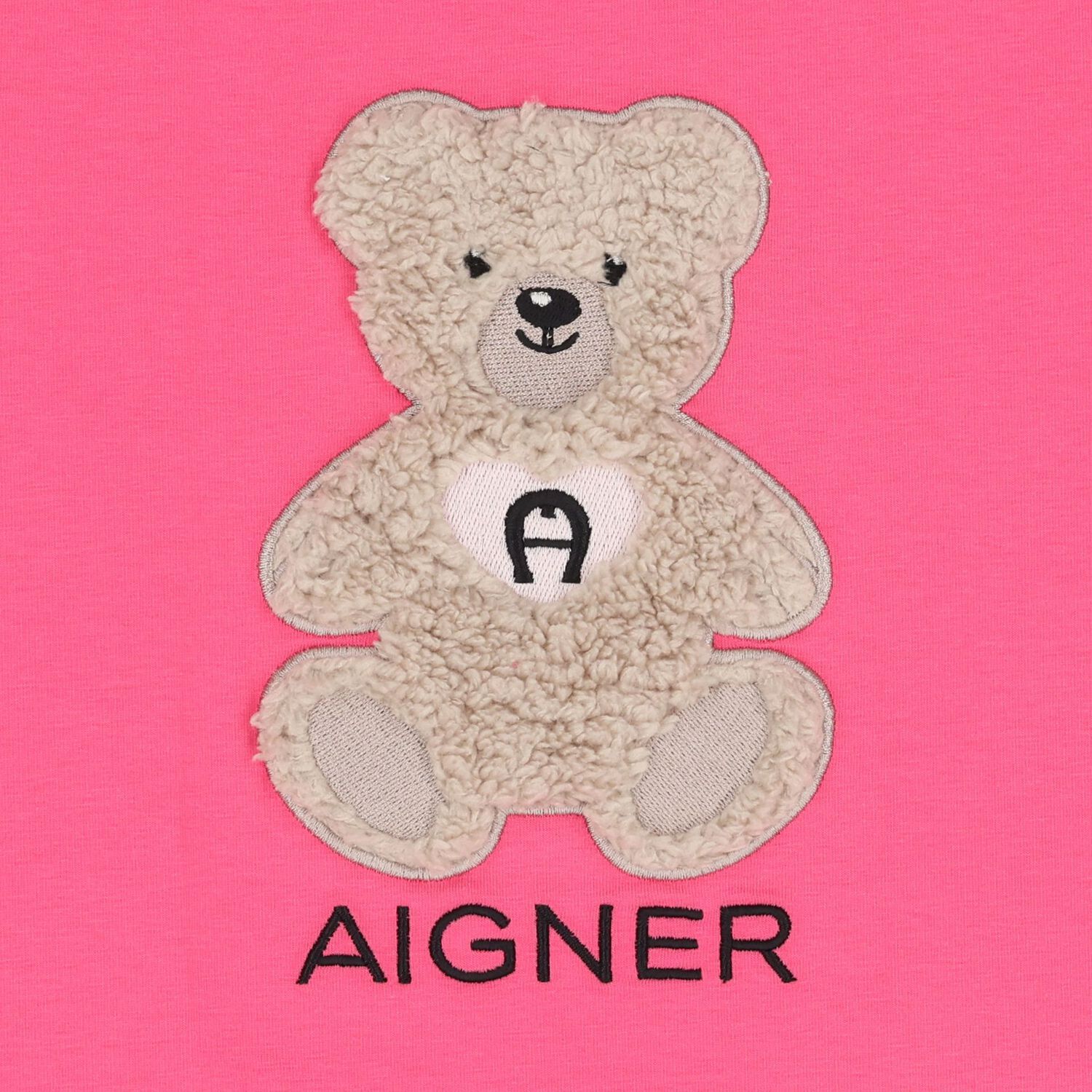 Girls Pink Teddy Bear Logo T-Shirt, 3, hi-res