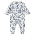Baby Boys Ivory & Navy Blue Toile De Jouy Babygrow Gift Set, 1, hi-res