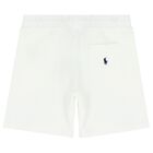 Boys White Logo Shorts, 3, hi-res