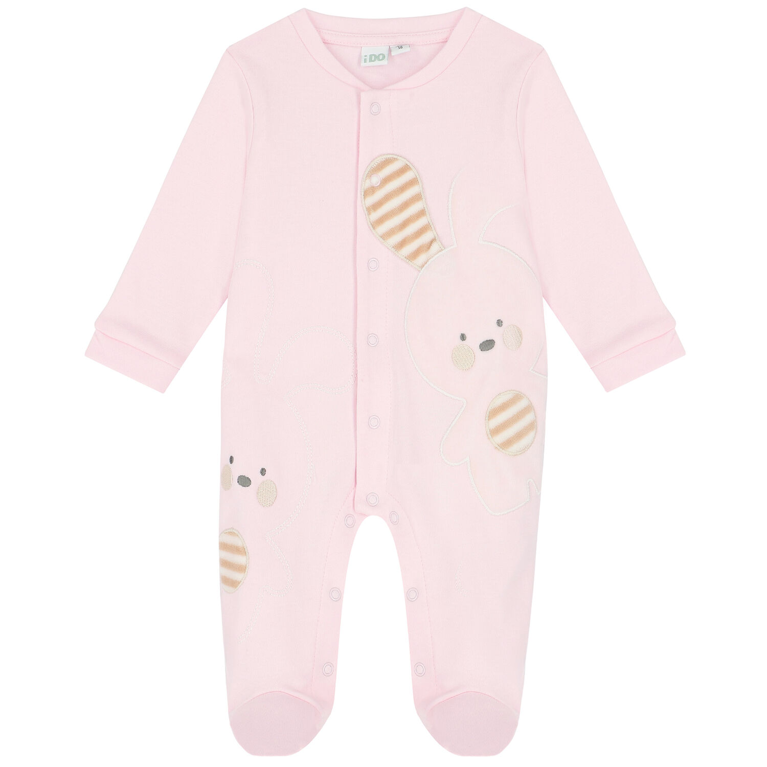 Baby Girls Pink Bunny Babygrow, 2, hi-res