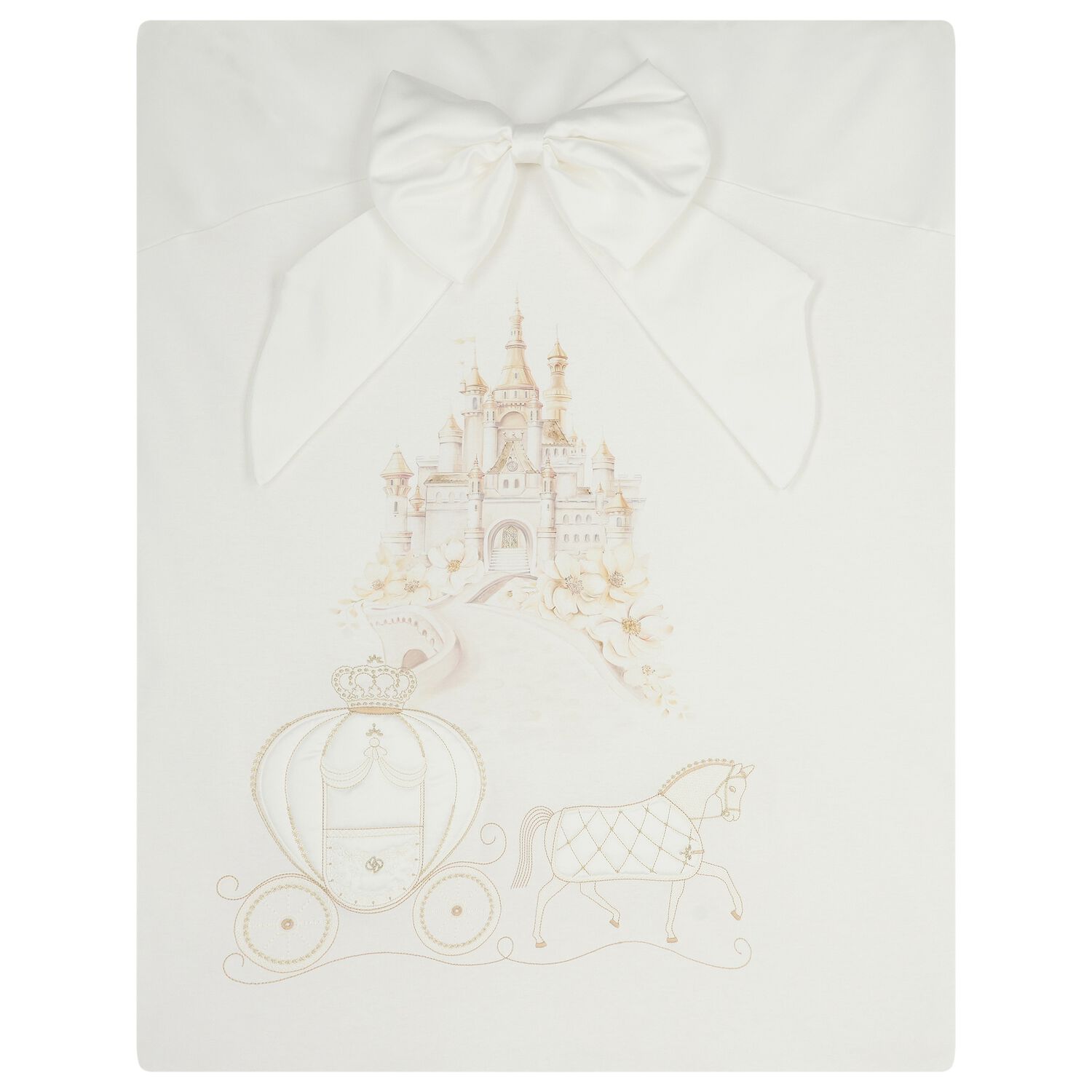 Baby Girls Ivory Princess Castle Padded Blanket, 1, hi-res