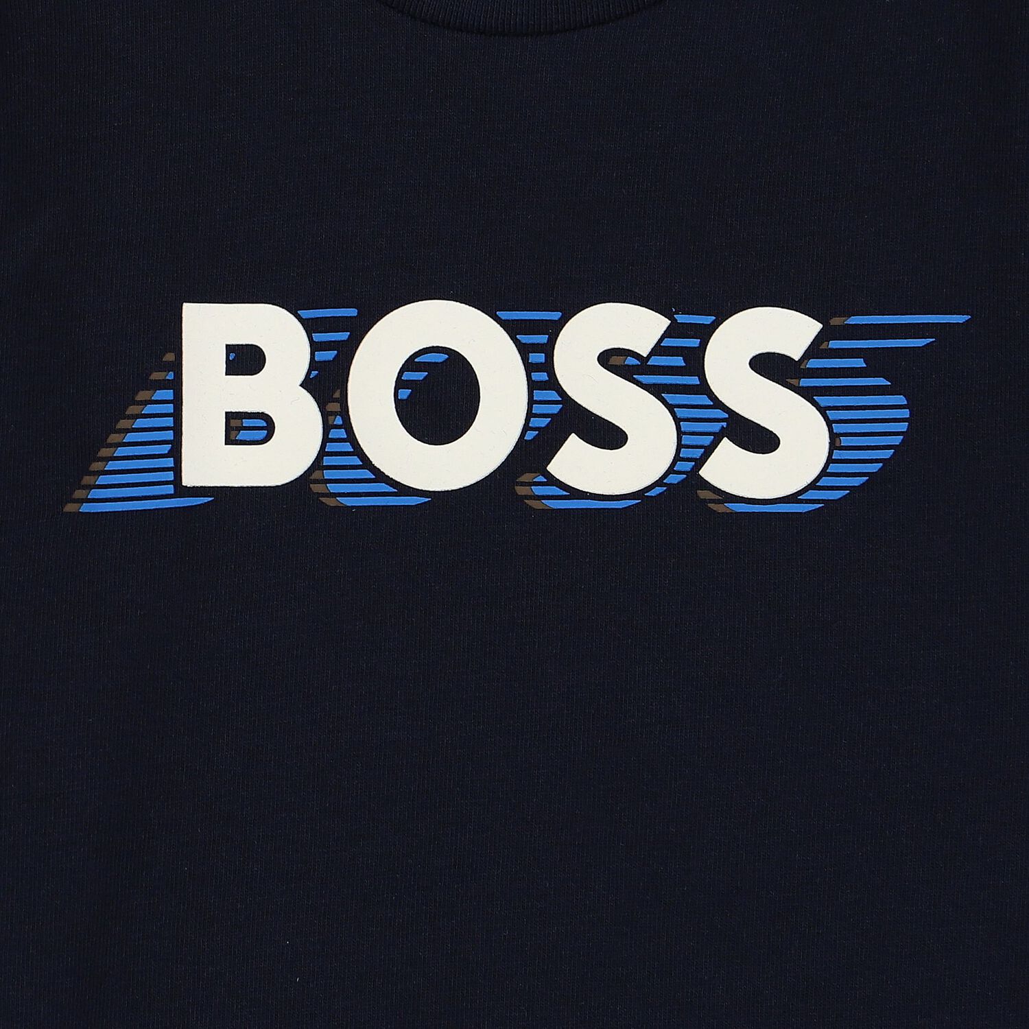 توب أولاد بأكمام بالشعار باللون الكحلي, 1, hi-res image number null