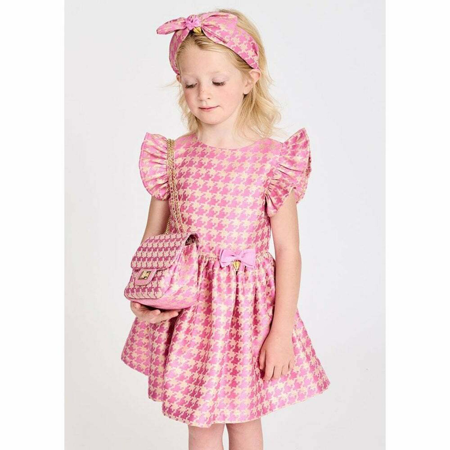 Girls Gold & Pink Dress, 3, hi-res image number null