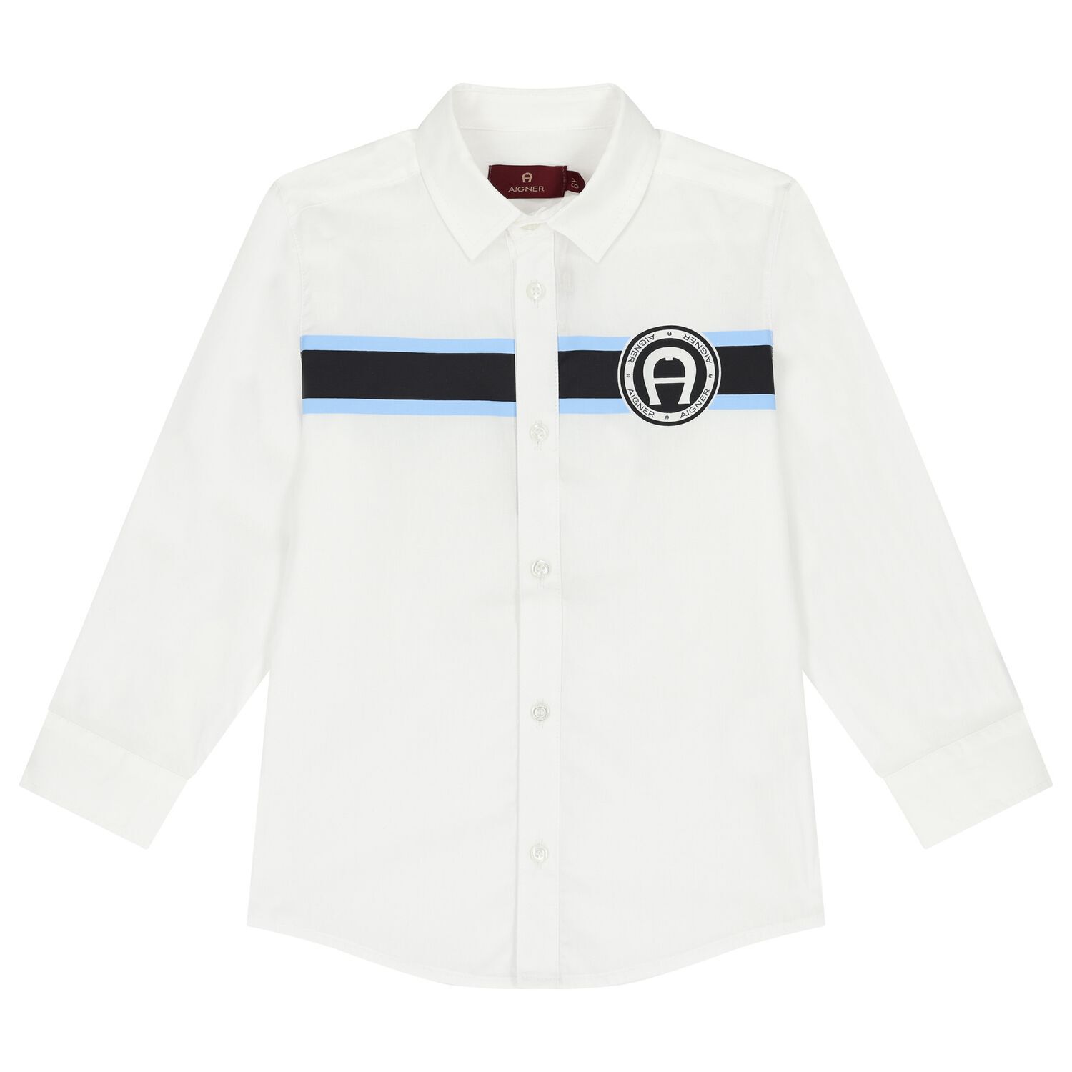 Boys White Logo Shirt, 1, hi-res image number null