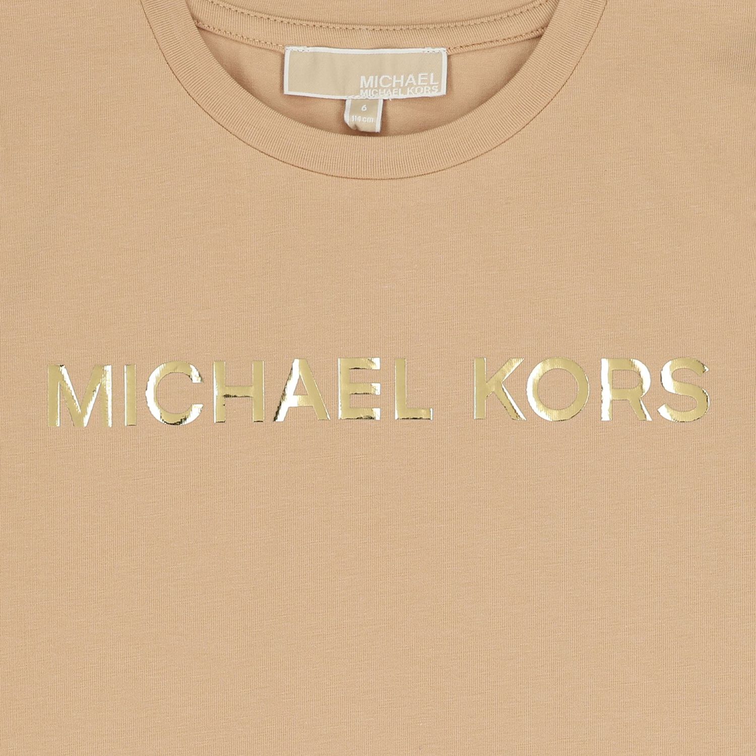 تيشيرت بنات بالشعار باللون البيج , 3, hi-res