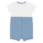 Baby Boys Blue & White Bear Romper & Hat Set, 1, hi-res