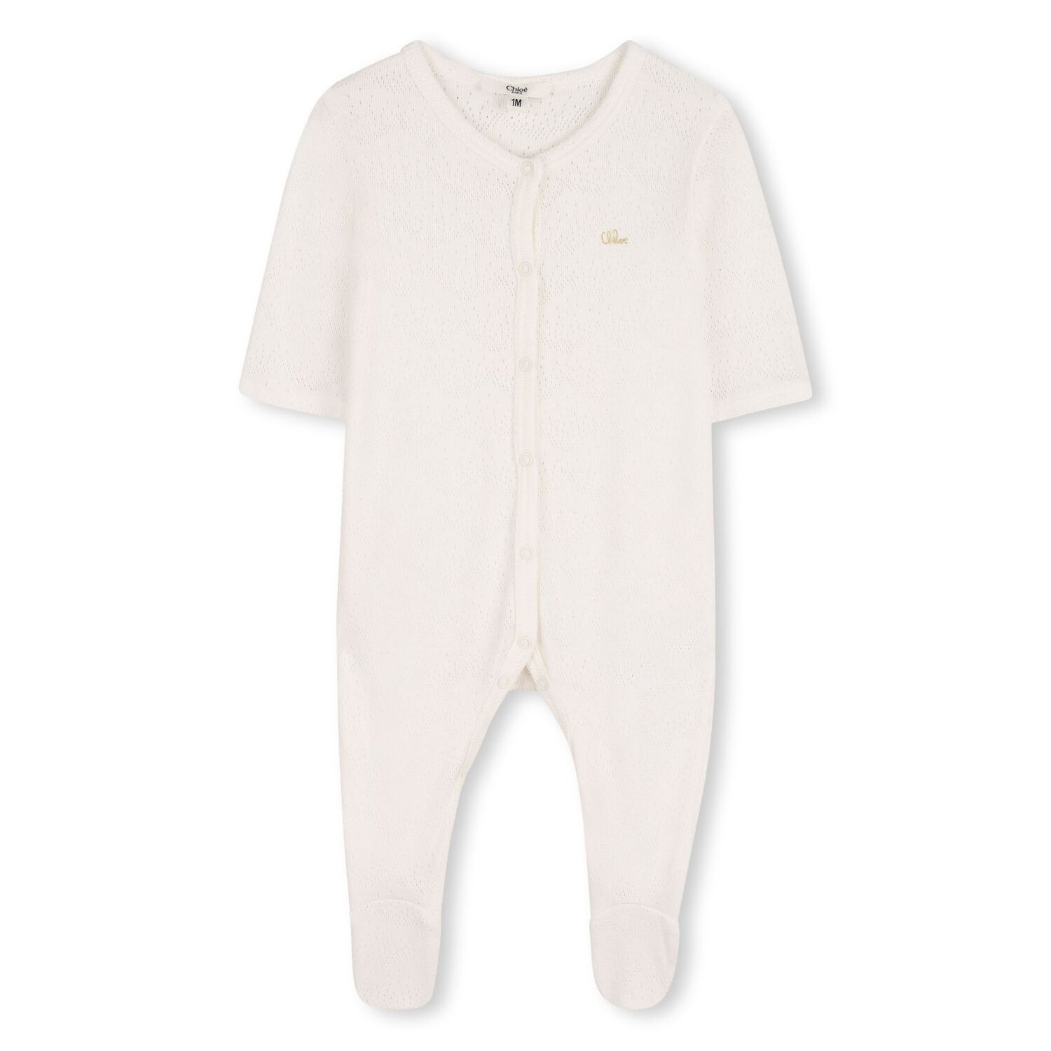 Baby Girls Ivory Logo Babygrow , 1, hi-res