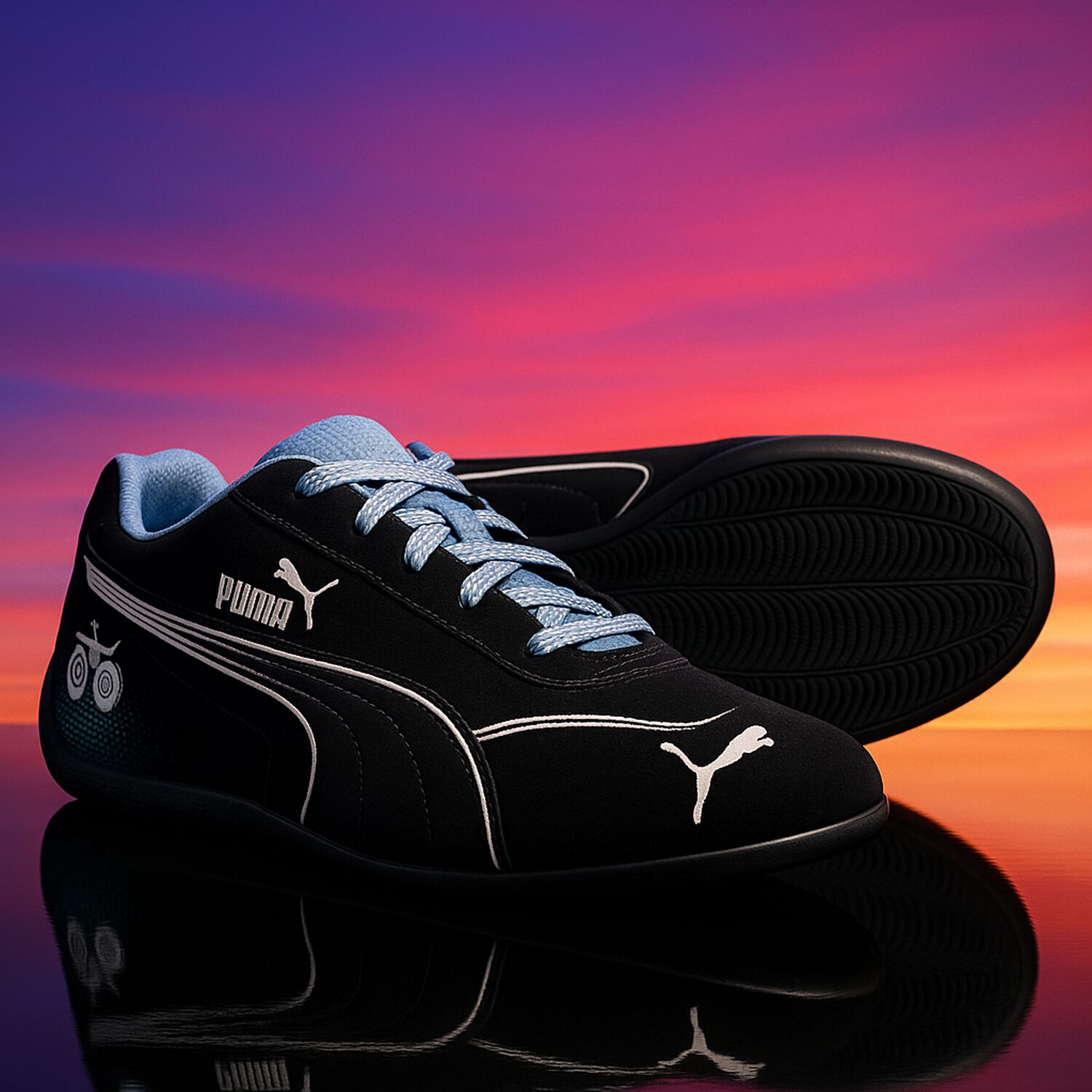 Boys Black Speedcat Hot Wheels 2 Trainers, 1, hi-res