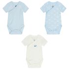 Baby Boys Blue & Ivory Whale Bodysuit ( 3-Pack ), 1, hi-res