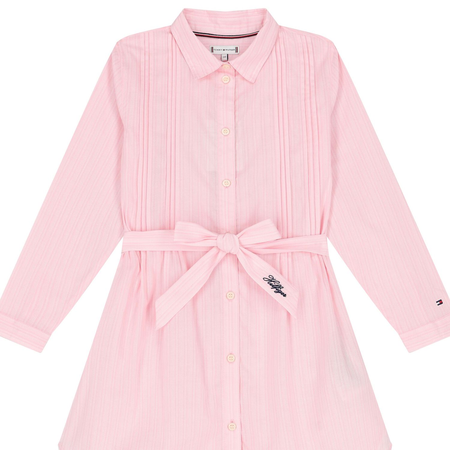Girls Pink Striped Shirt Dress, 1, hi-res image number null