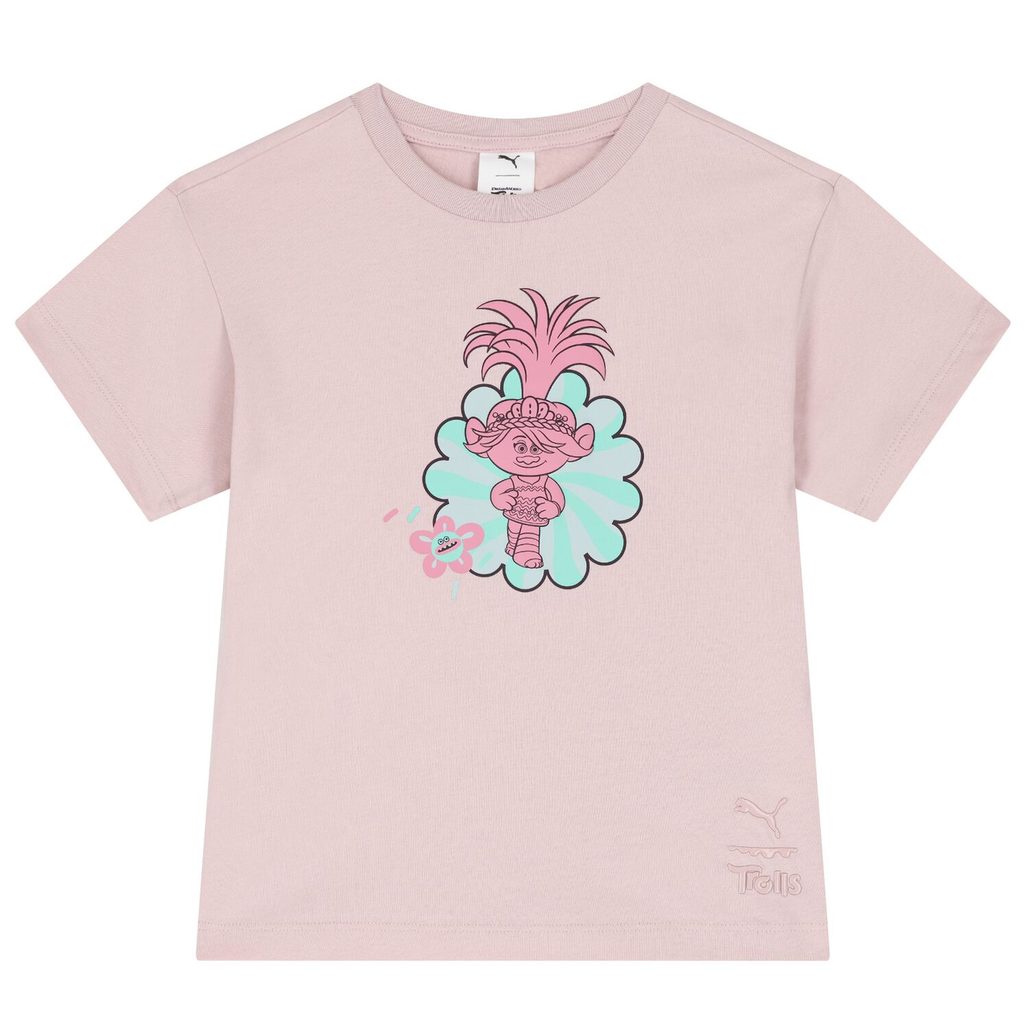 Girls Pink Trolls Logo T-Shirt, 1, hi-res image number null
