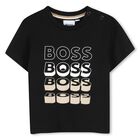 Younger Boys Black Logo T-Shirt, 5, hi-res