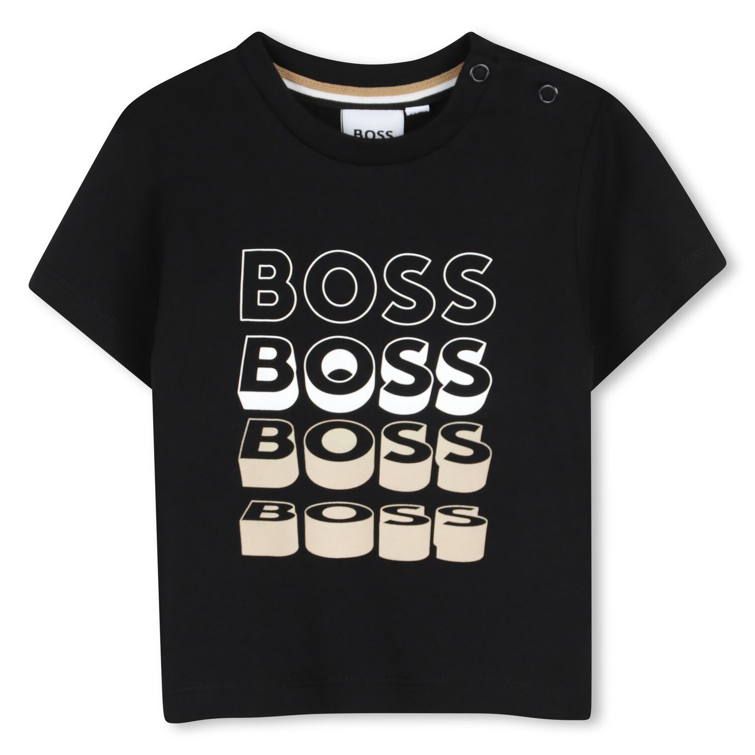 Younger Boys Black Logo T-Shirt, 5, hi-res