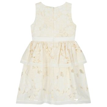 Girls Ivory Floral Cutwork Dress