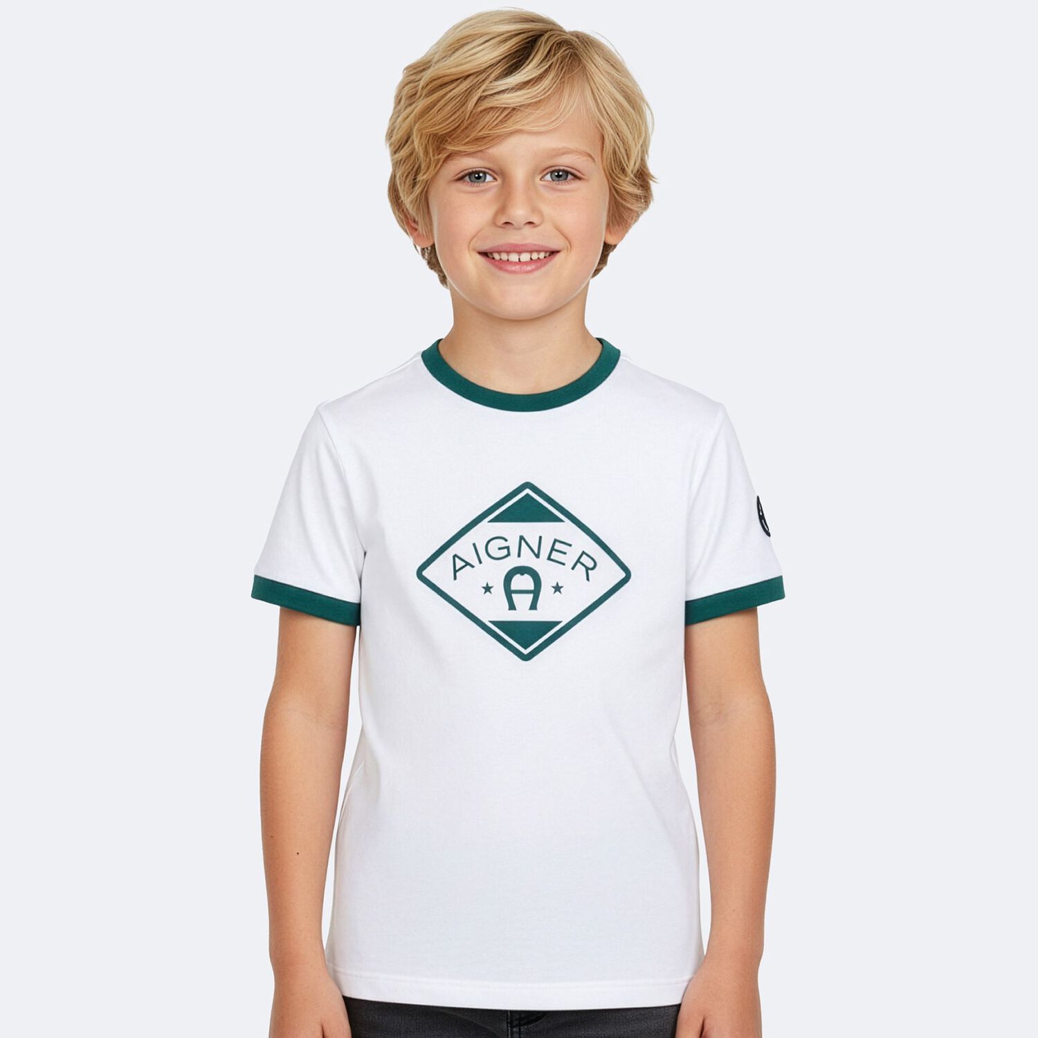 Boys White Logo T-Shirt, 1, hi-res