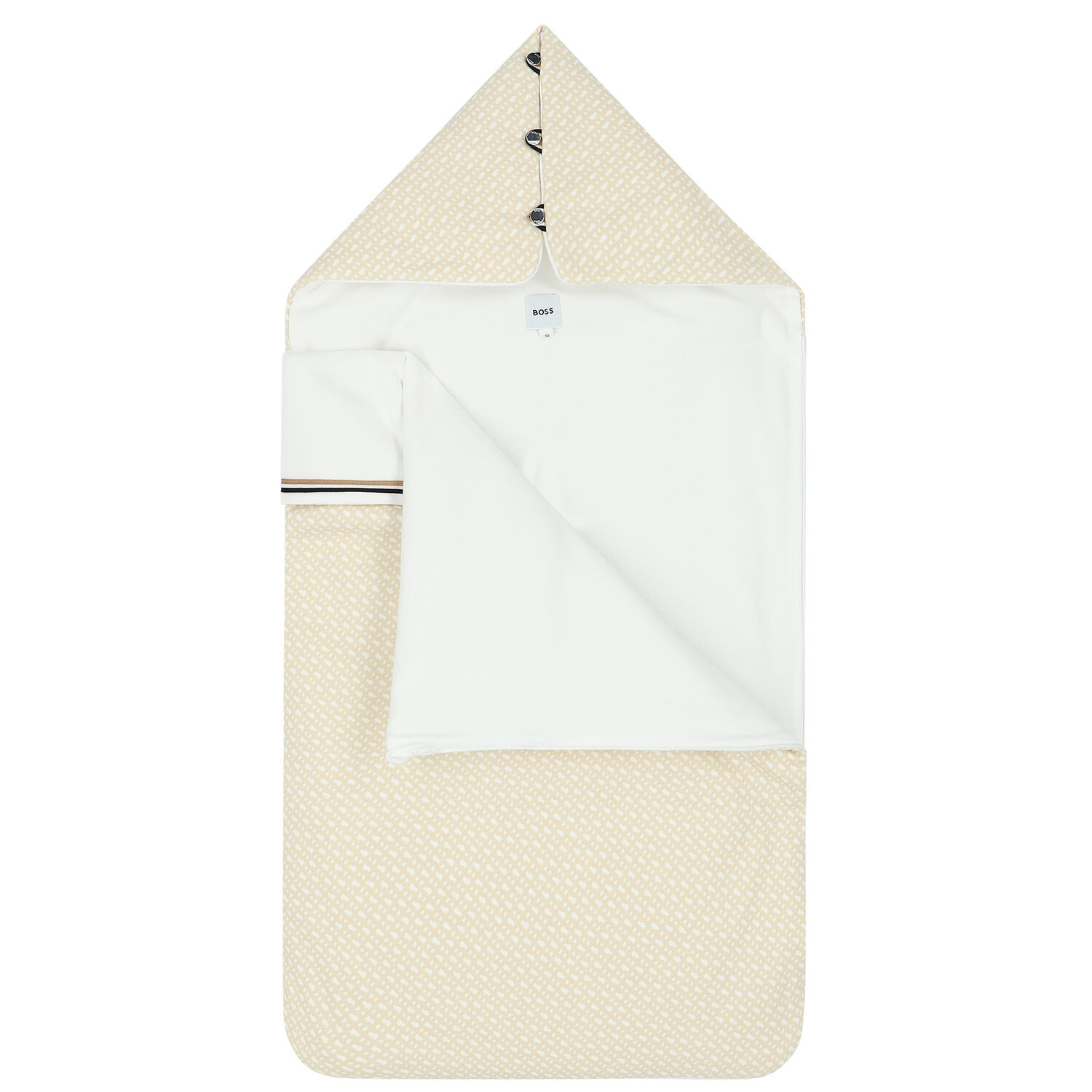 Beige & White Logo Baby Nest, 1, hi-res