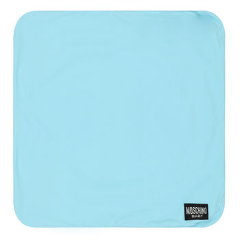 Blue Teddy Bear Logo Baby Blanket