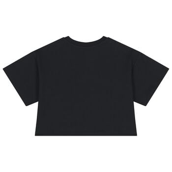 قميص بناتي أسود بشعار دب تيدي