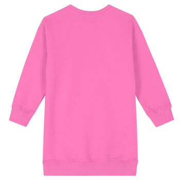 فستان سويت شيرت بشعار تيدي باللون الوردي