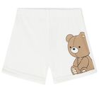 طقم شورت دب تيدي باللونين الأبيض والبني للأولاد الصغار (عبوة من قطعتين), 2, hi-res