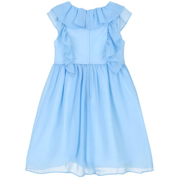 Girls Blue Chiffon Dress