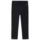 Girls Black Logo Leggings, 2, hi-res