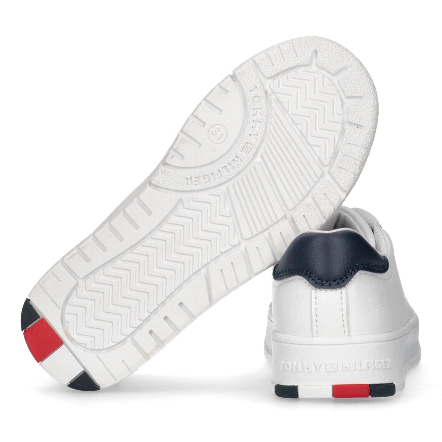 حذاء رياضى بنات بالشعار باللون الأبيض والأزرق, 1, hi-res