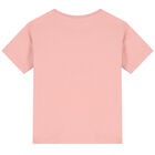 تيشيرت بالشعار باللون الوردي للبنات, 1, hi-res