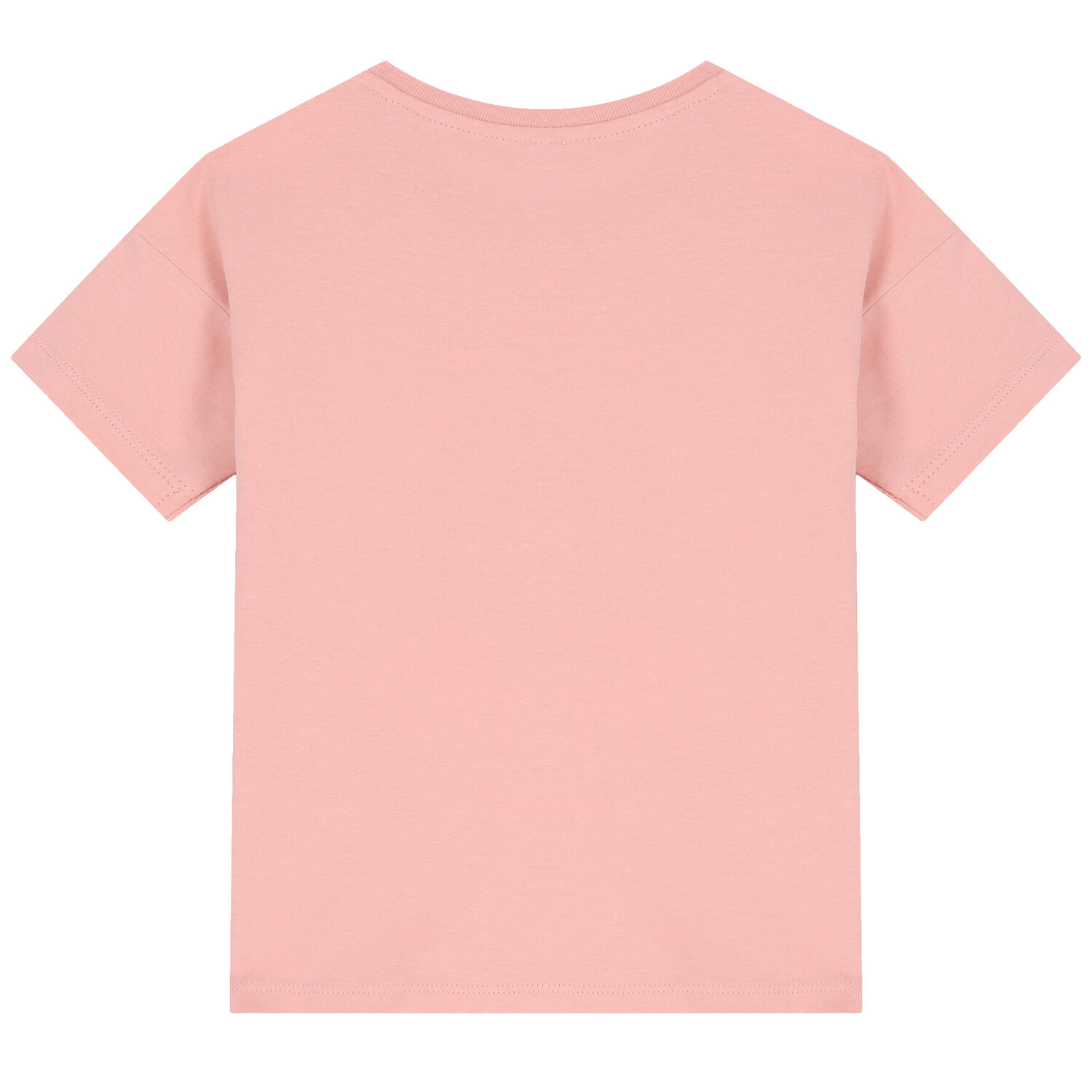 تيشيرت بالشعار باللون الوردي للبنات, 1, hi-res