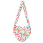Girls Pink Abstract Heart Print Bag, 1, hi-res
