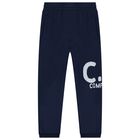Boys Navy Blue Logo Joggers, 1, hi-res