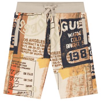 Boys Beige Logo Shorts