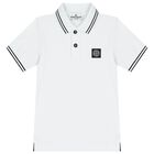Boys White Logo Polo Shirt, 3, hi-res
