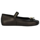 Girls Black Bow Shoes, 1, hi-res