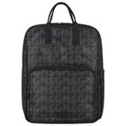 Girls Black Logo Backpack, 1, hi-res