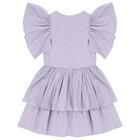 Girls Purple Logo Tiered Dress, 1, hi-res