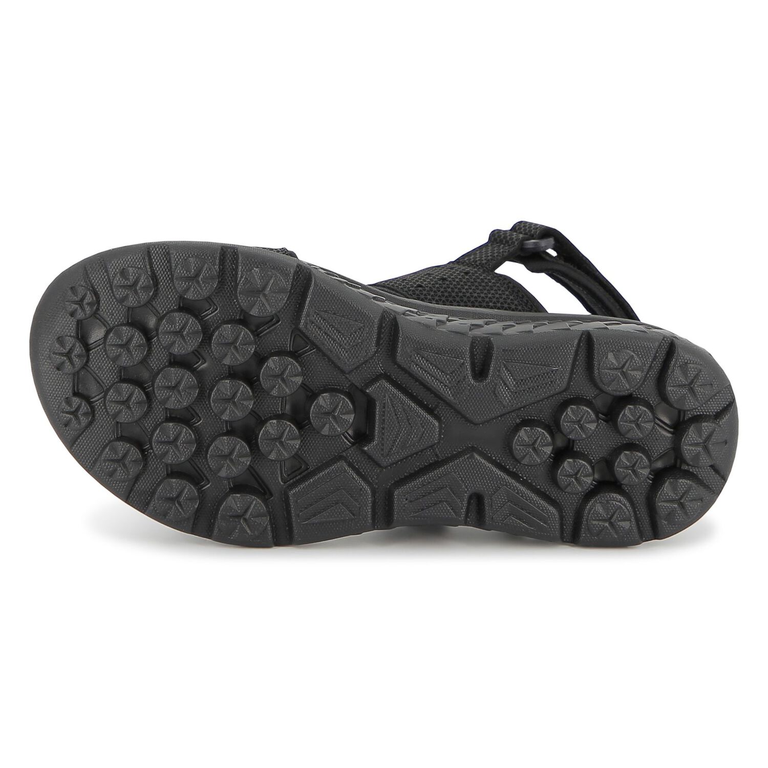 Boys Black Logo Sandals, 1, hi-res