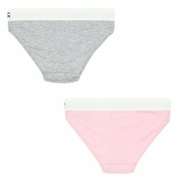Girls Pink & Grey Bikini Brief (2 Pack)