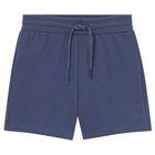 Younger Boys Navy Blue Logo Shorts, 3, hi-res