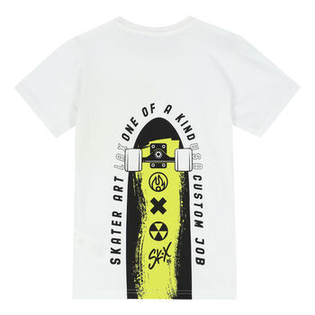 Boys White Skate T-Shirt