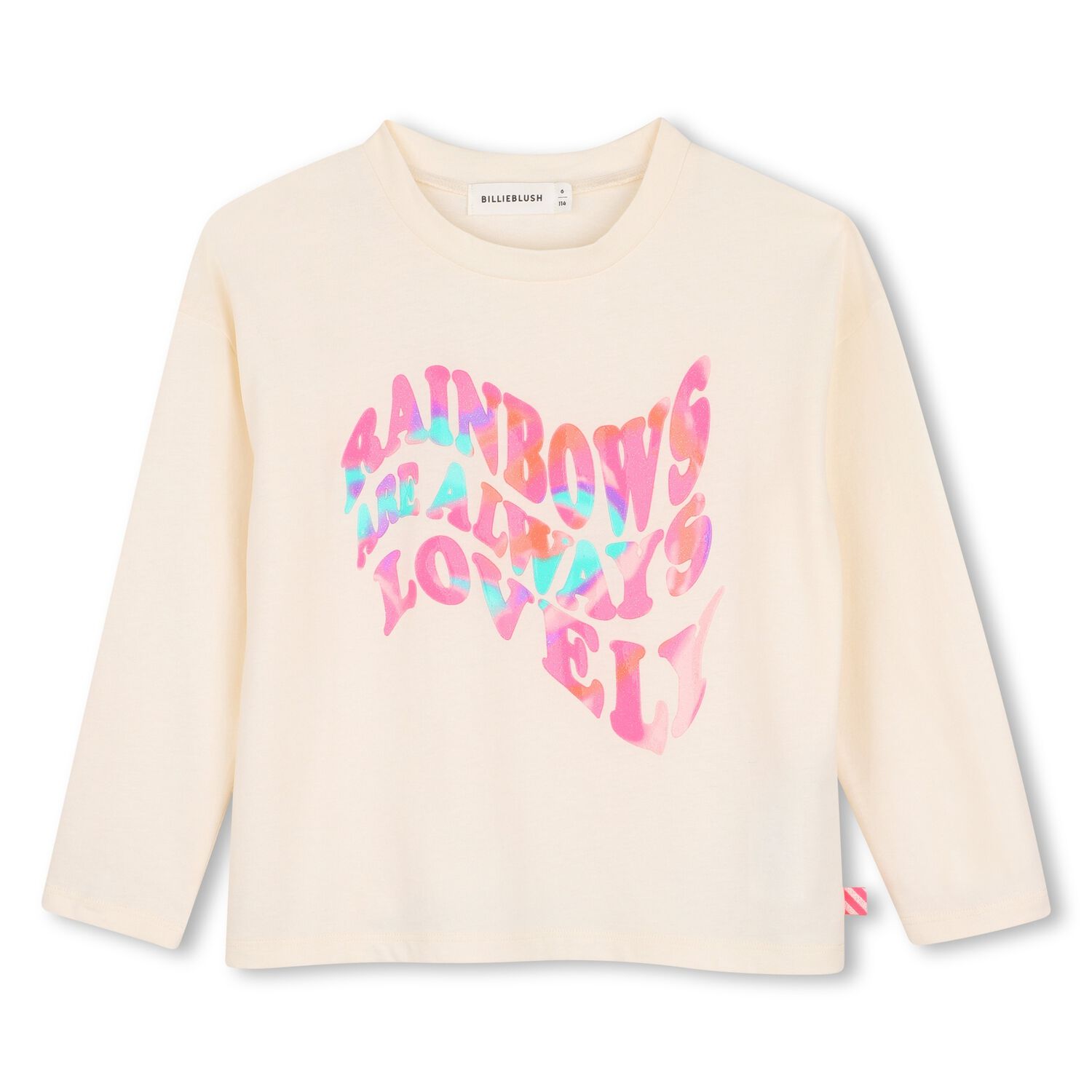 Girls Ivory Printed Long Sleeve Top, 1, hi-res