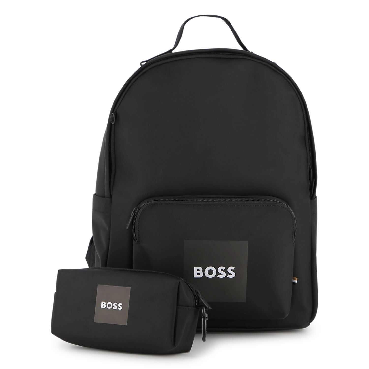 Boys Black Canvas Backpack, 1, hi-res