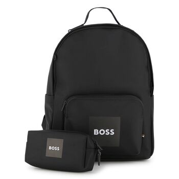 Boys Black Canvas Backpack
