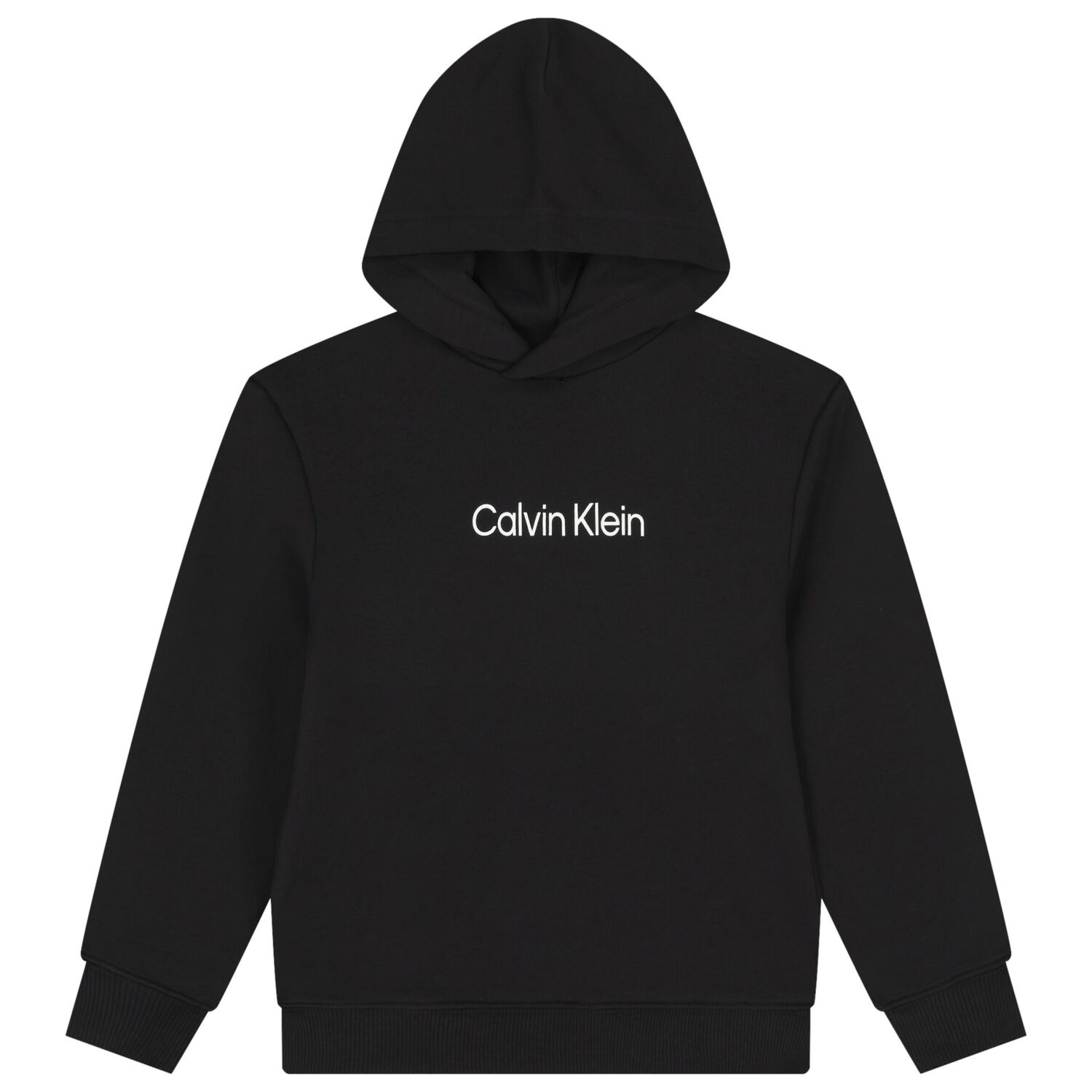 Boys Black Logo Hooded Top, 1, hi-res