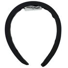 Girls Black Logo Padded Headband, 2, hi-res