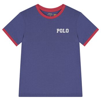 Boys Navy Blue Polo Logo T-Shirt