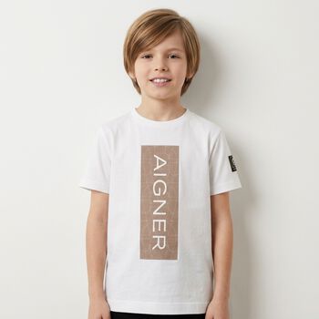 Boys White Logo T-Shirt