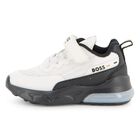 Boys White Logo Trainers, 1, hi-res